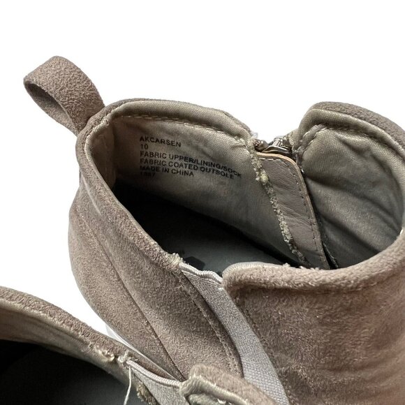 Anne Klein AK Sport Carsen Hidden Wedge Sneakers Size 10 High Top Faux Suede Zip - Picture 5 of 10
